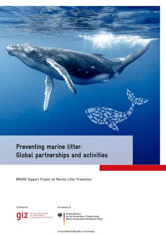 Cover Bild der Broschüre "Vermeidung von Meeresmüll: Globale Partnerschaften und Aktivitäten"