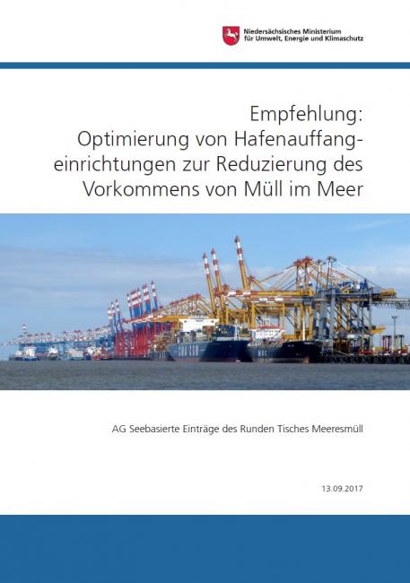 Titelseite: Optimierung von Hafenauffangeinrichtungen zur Reduzierung des Vorkommens von Müll im Meer