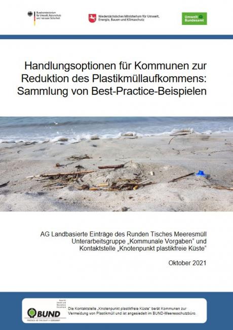 Cover des Berichts Handlungsoptionen für Kommunen zur Reduktion des Plastikmüllaufkommens 2021